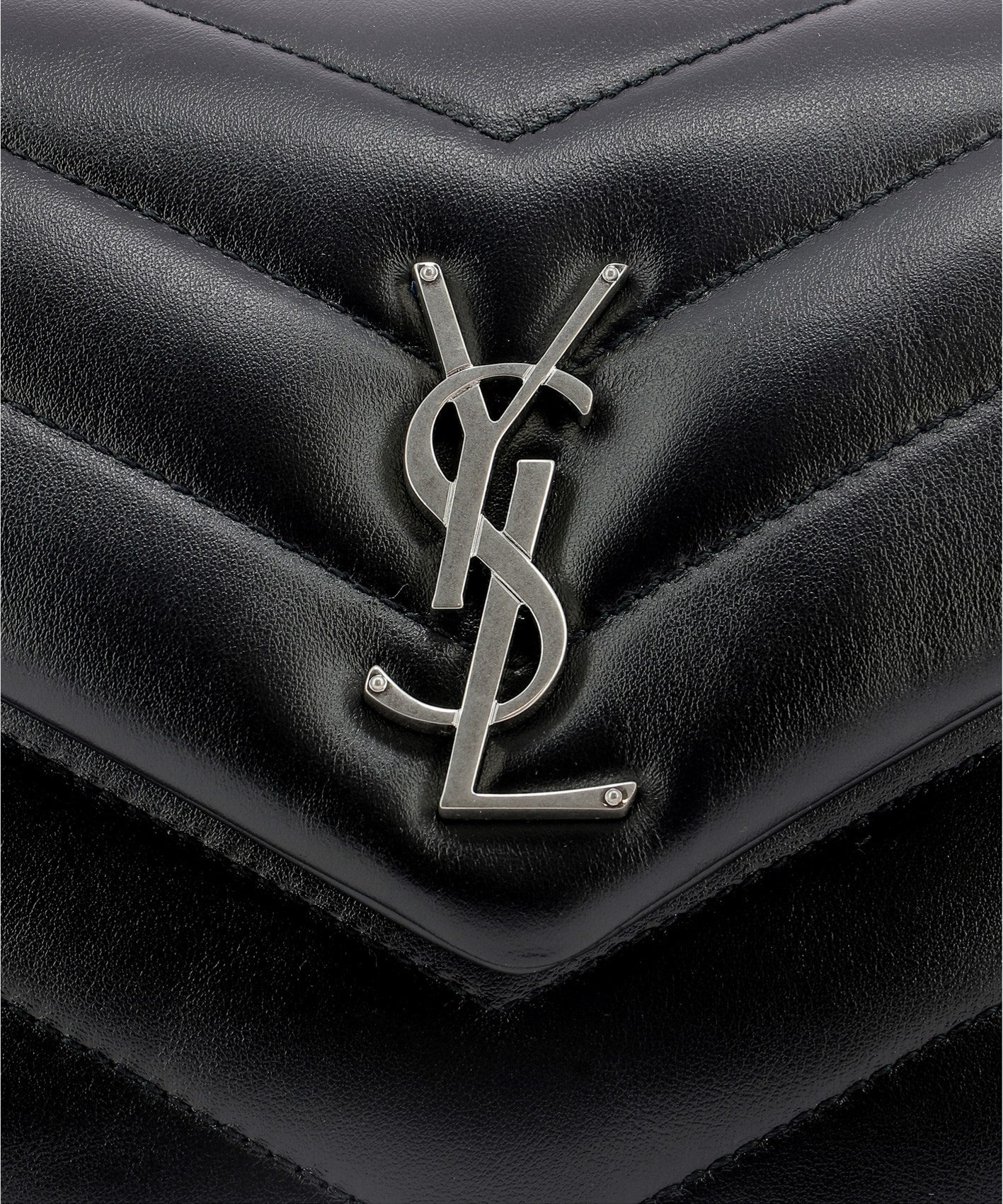 Black Leather Small Loulou Shoulder Bag