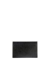 Ladies Black Grained Calfskin Card Holder