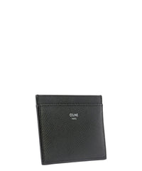 Ladies Black Grained Calfskin Card Holder