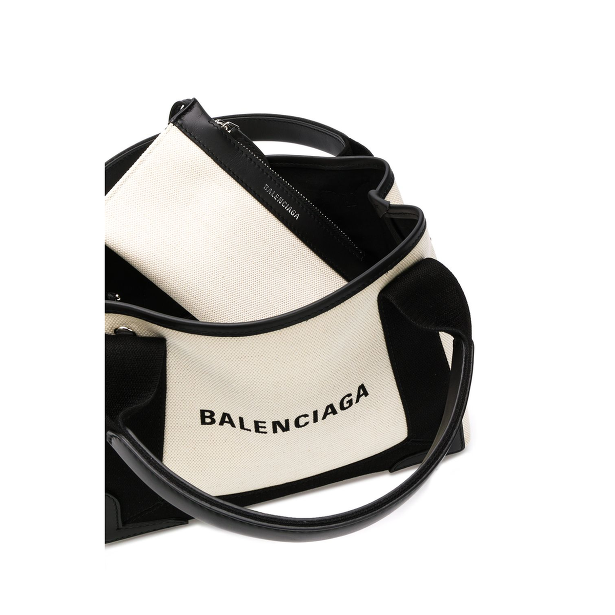 Navy Xs Cabas in Black/silver