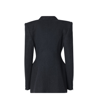 Grey Double-Breasted Cashmere Jacket