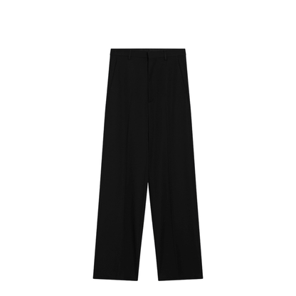 Black Wool Wide-Leg Pant