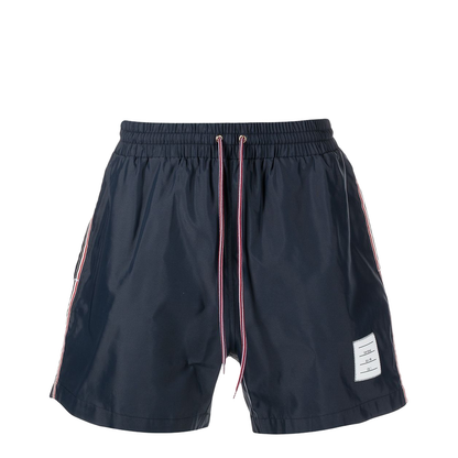 Blue RWB Stripe Signature Grosgrain Loop Tab Logo Patch Swimwear