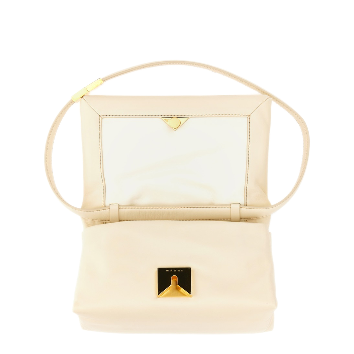 Prisma Small Calf Leather Shoulder Bag - Ivory