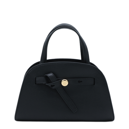 Pebbled Leather Shoulder Bag - Black