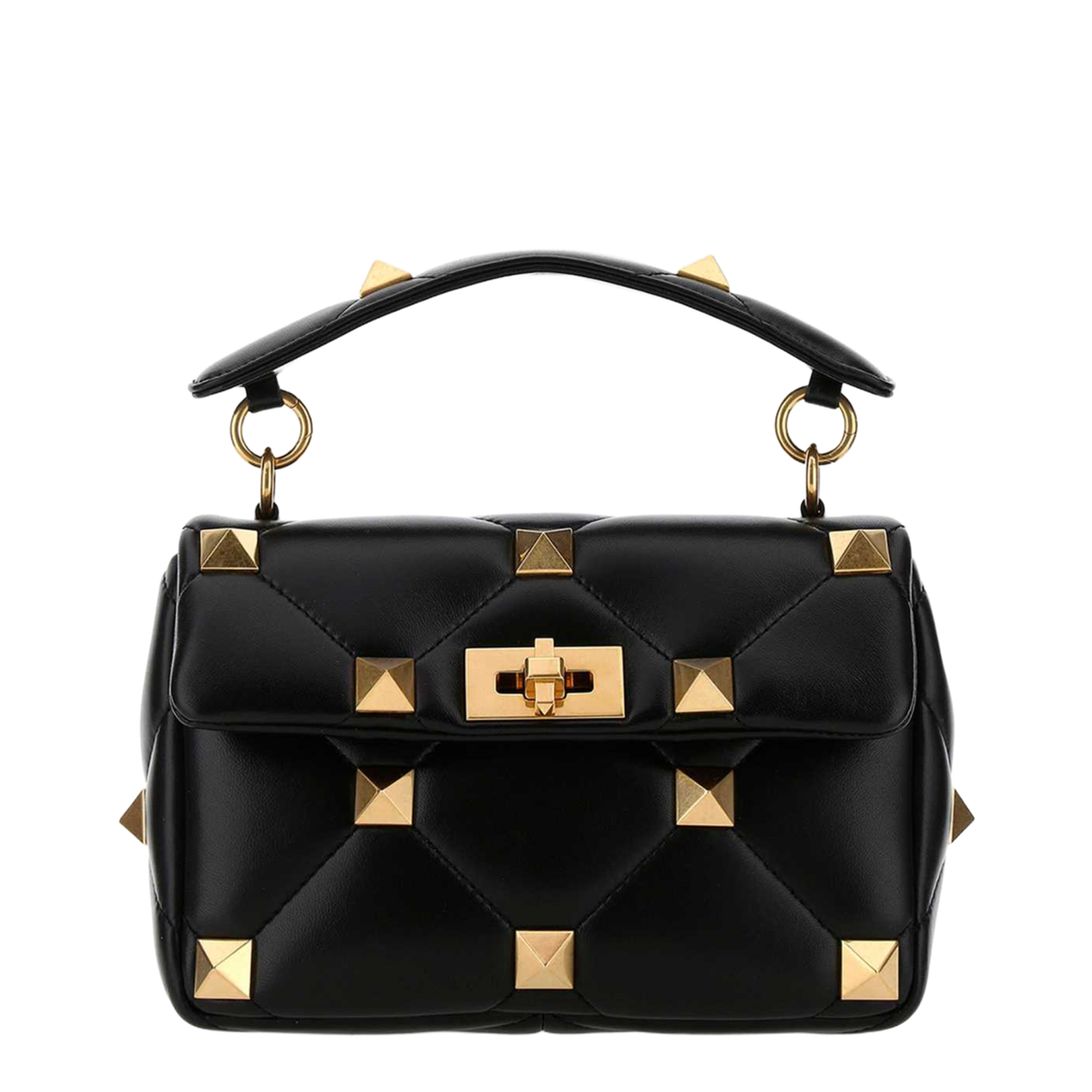 Black nappa leather medium Roman Stud handbag