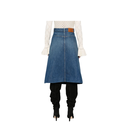 Knee-length Skirt in Denim