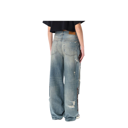 Bones Wide Leg Studded Jeans
