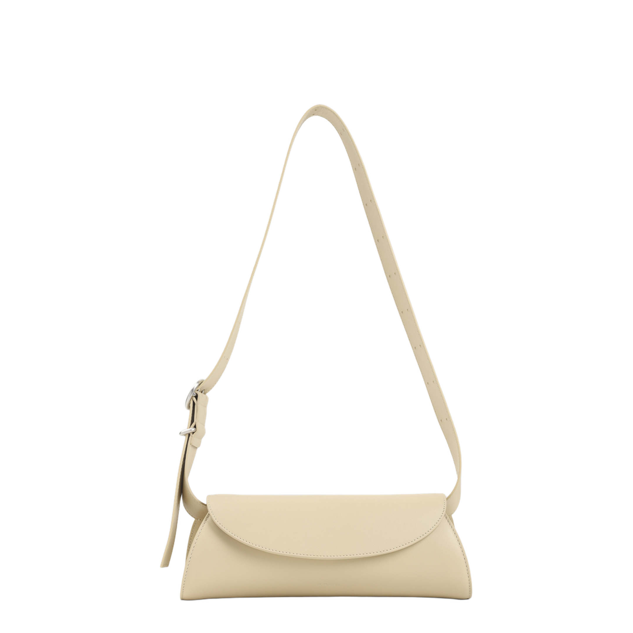Beige Leather Small Cannolo Shoulder Bag