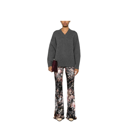 Floral Print Flared Trousers