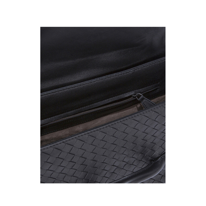 Intrecciato Leather Shoulder Bags - Black