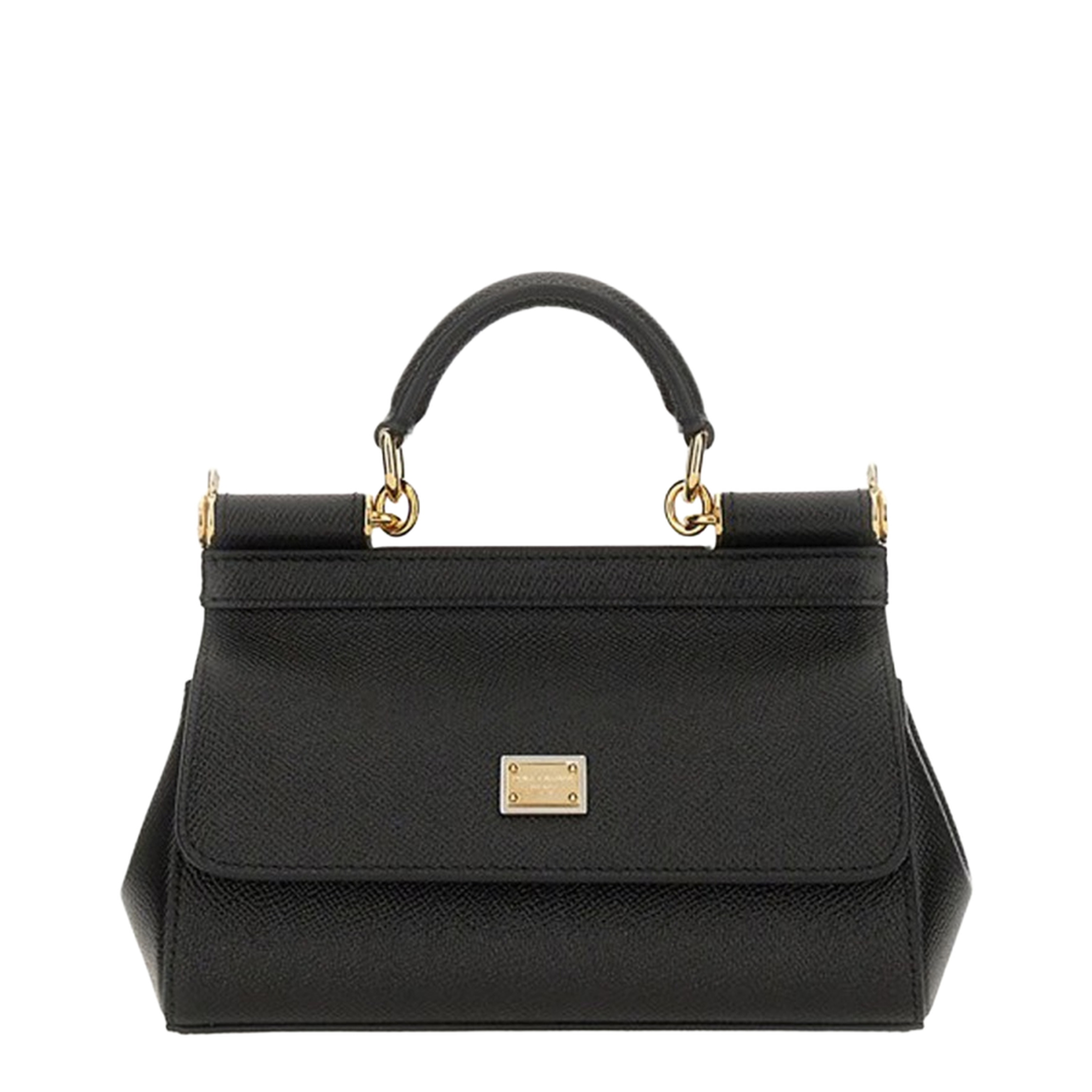 Sicily Small Calf Leather Top-Handle Bag - Nero