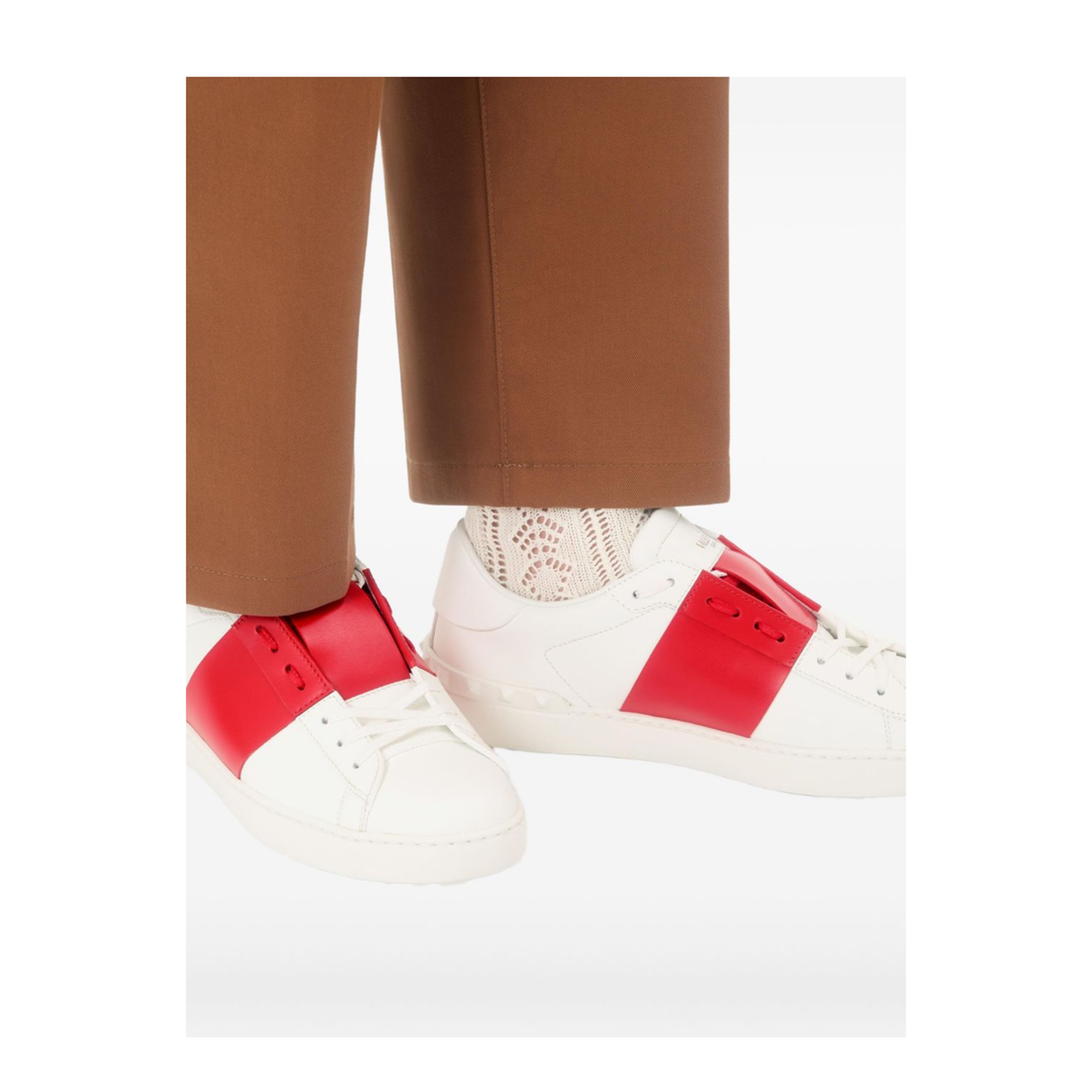 Open Leather Sneakers