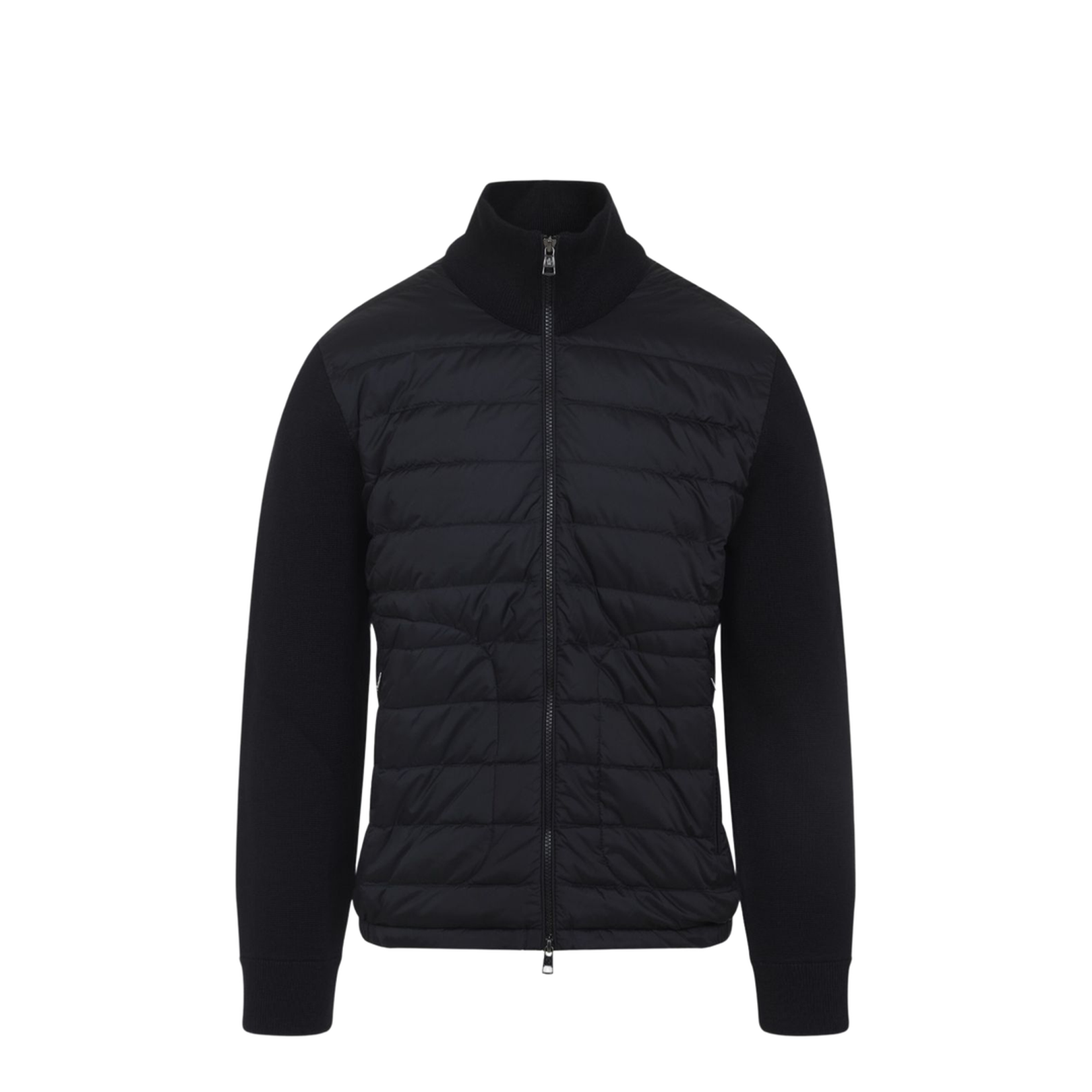 Black Padded Zip-Up Cardigan