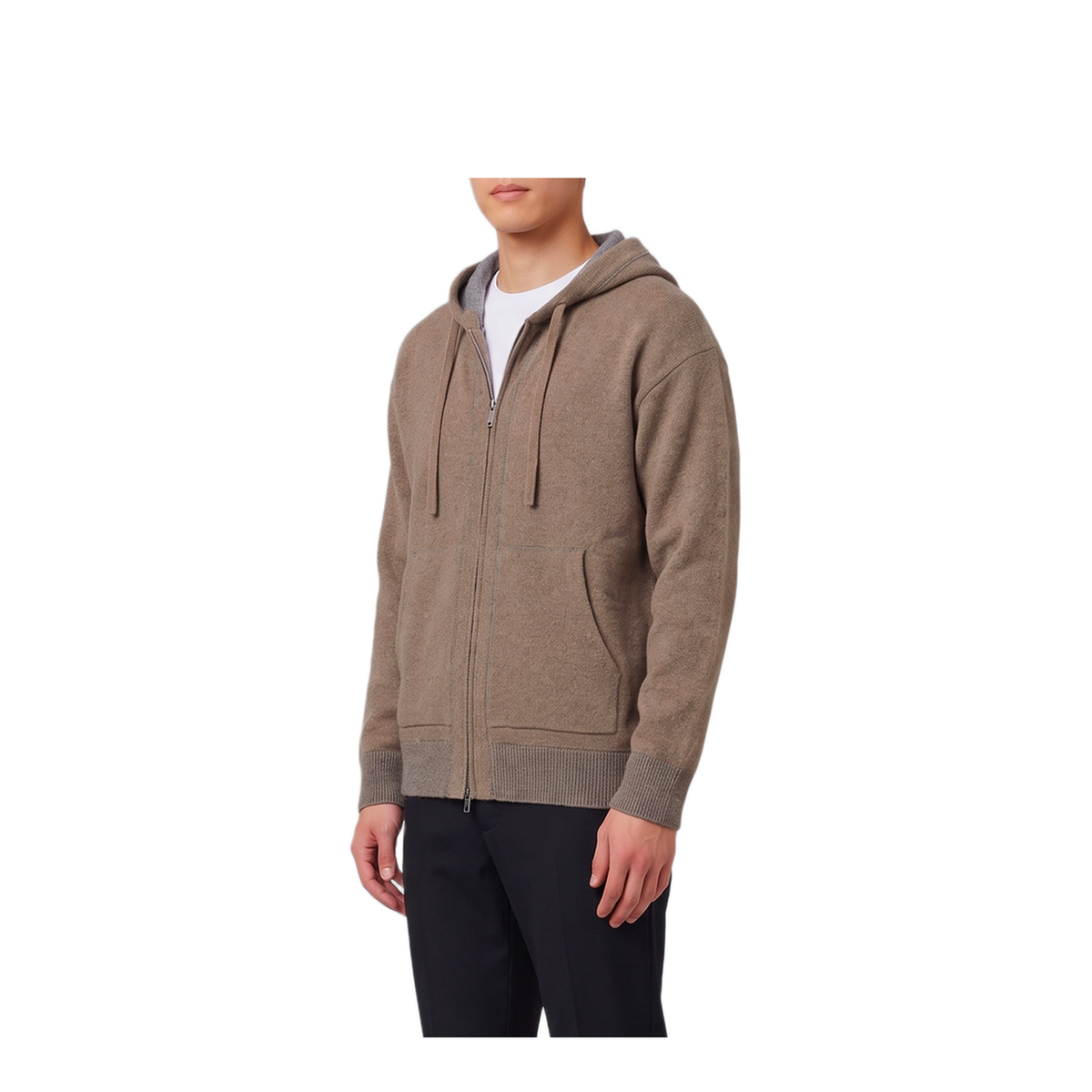 MAYFEYR - Roberto Collina - Bicolor Merino Wool Zip Sweatshirt - 263MYB1510762