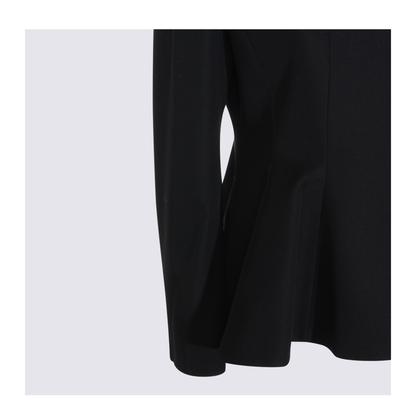 Black Grain de Poudre Wool Jacket