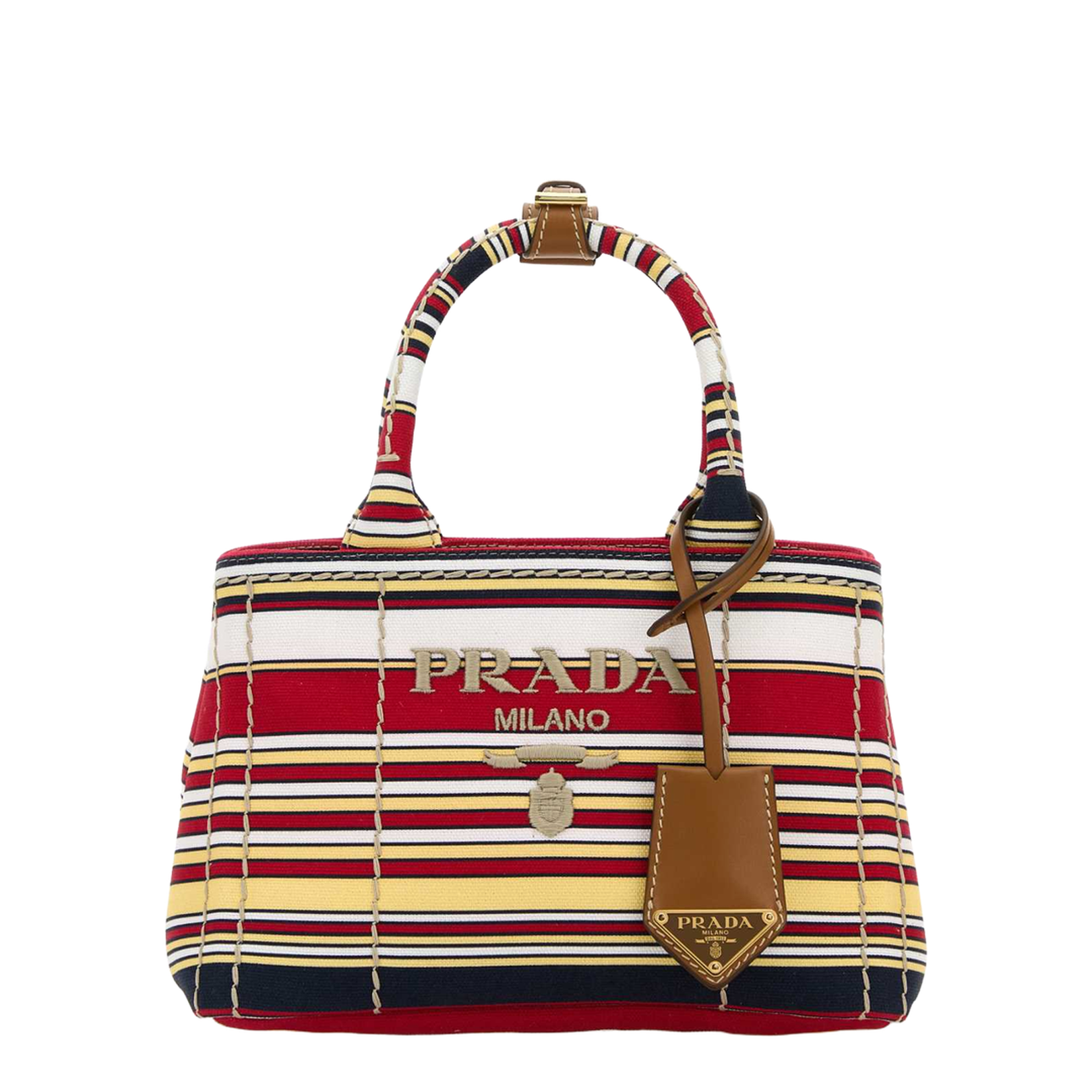 Jardinière Striped Cotton Canvas Mini-Bag