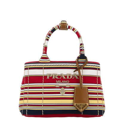 Jardinière Striped Cotton Canvas Mini-Bag