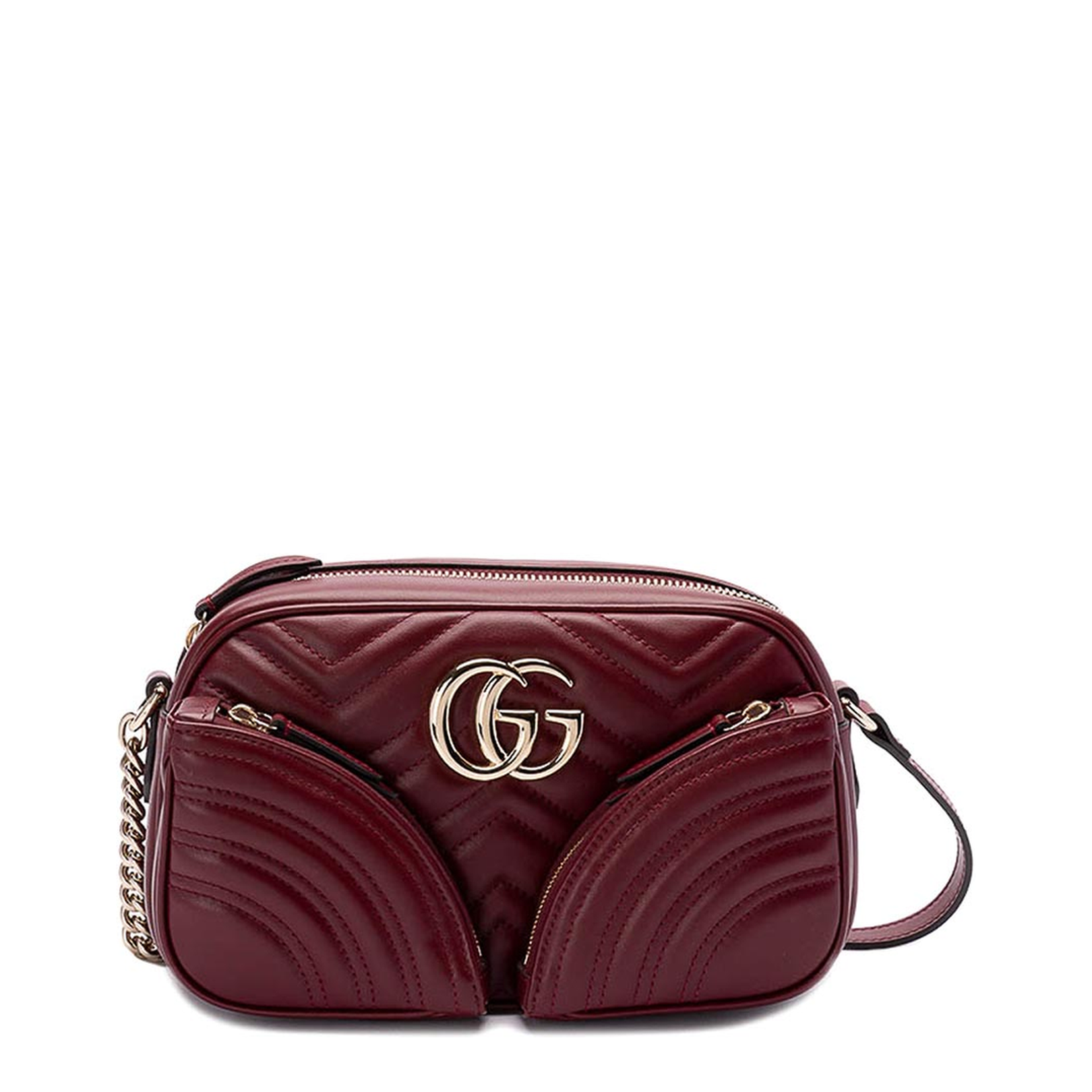 GG Marmont Small Leather Camera Bag - Burgundy