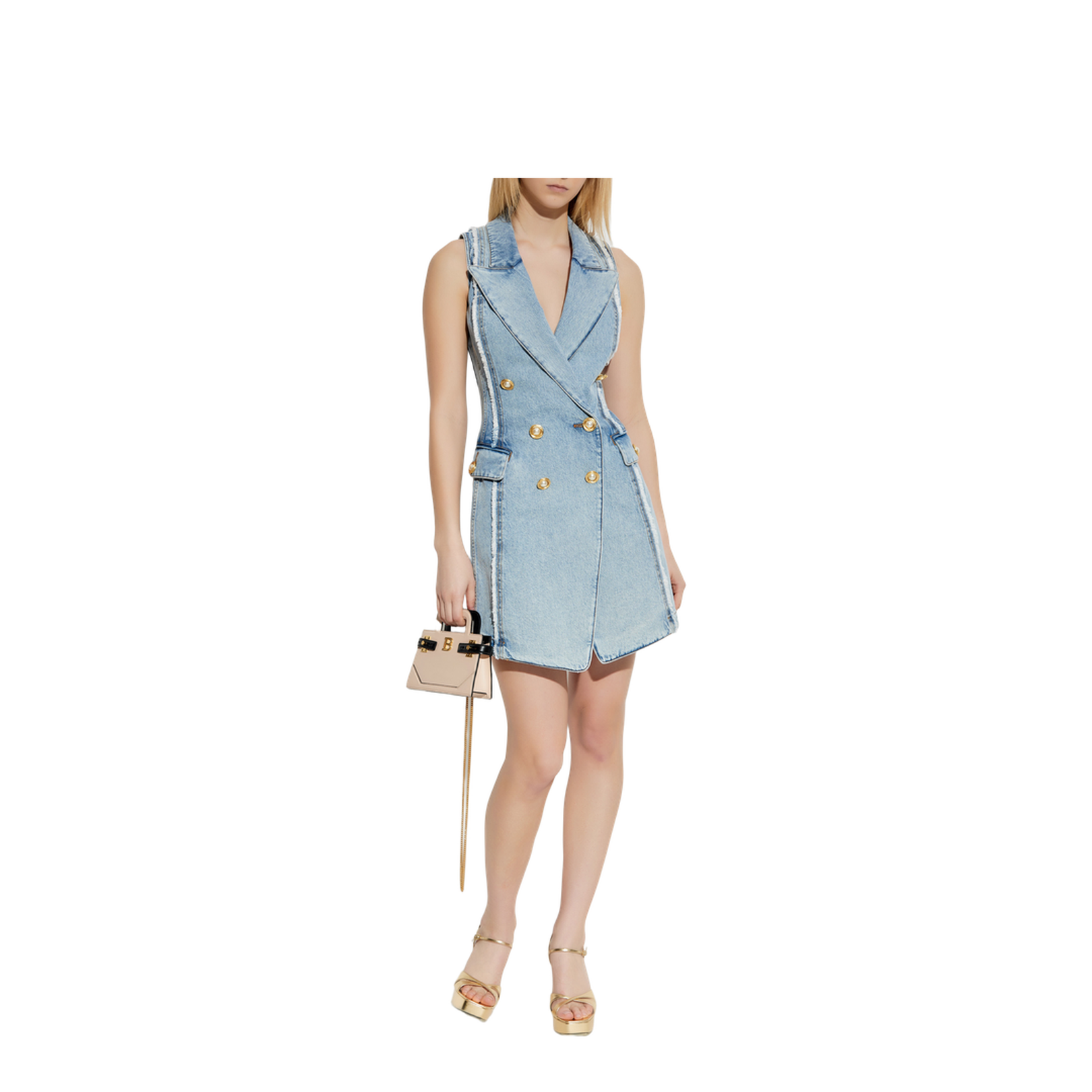 Denim Dress with Raw Finish