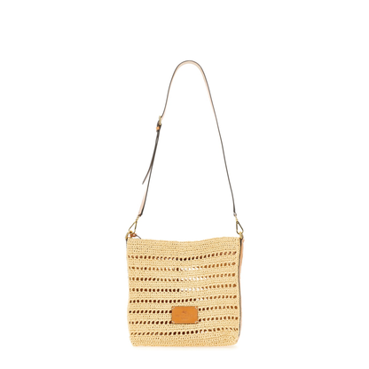 Perforated Raffia Shoulder Bag