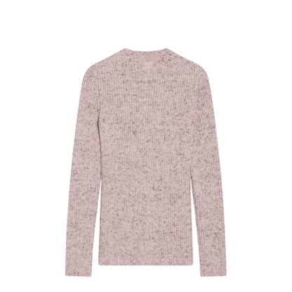 Pink Ribbed Wool Cardigan