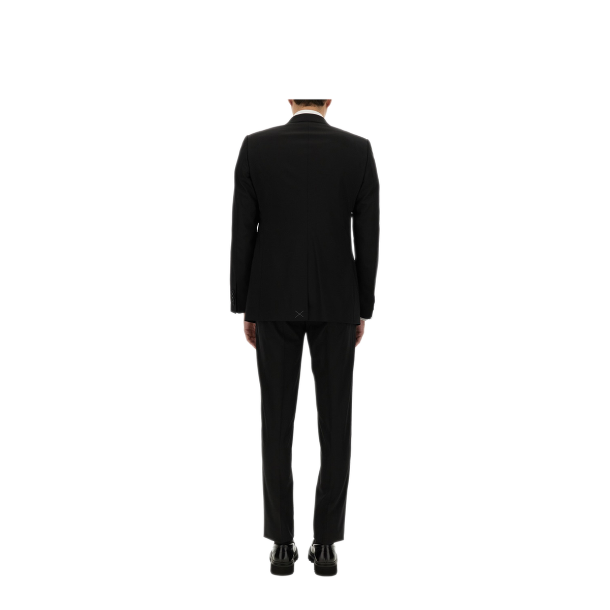 Two-piece suit in black wool