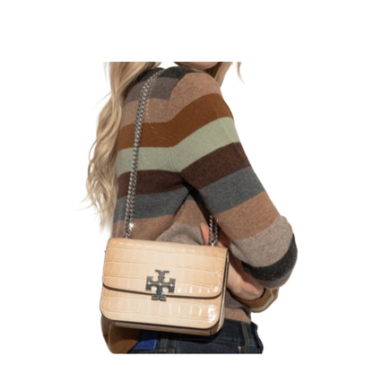 Flap Design with Internal Zipper Pocket and Chain Shoulder Strap