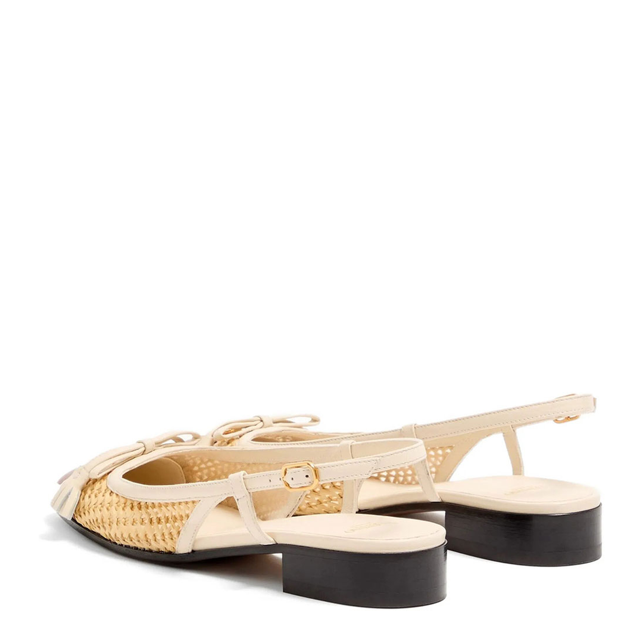 MAYFEYR - Valentino - Leather And Raffia Slingback Ballerinas - WS0MH0GXR
