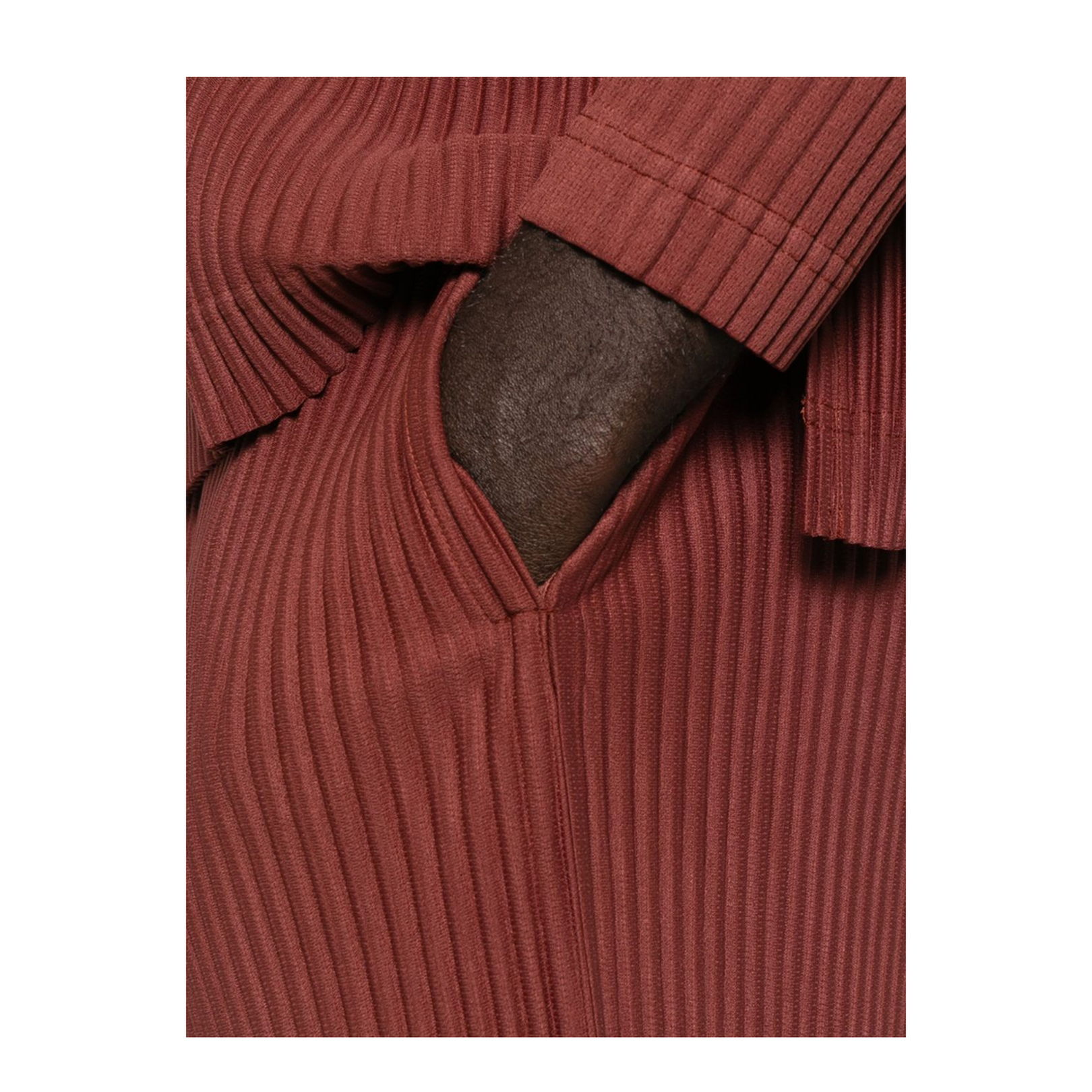 Brown Pleated Design Cropped Pants