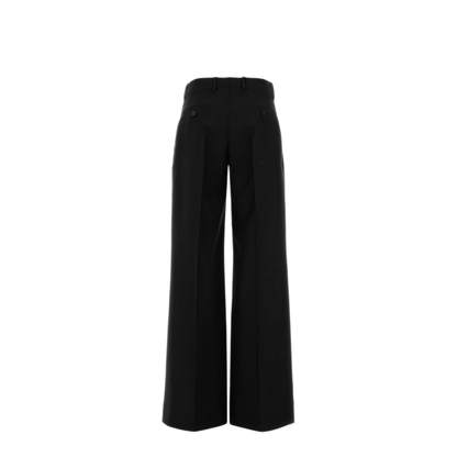 MAYFEYR - Alexander Mcqueen - Black Wool Blend Wide Leg Pant - 818193QJAEK1000