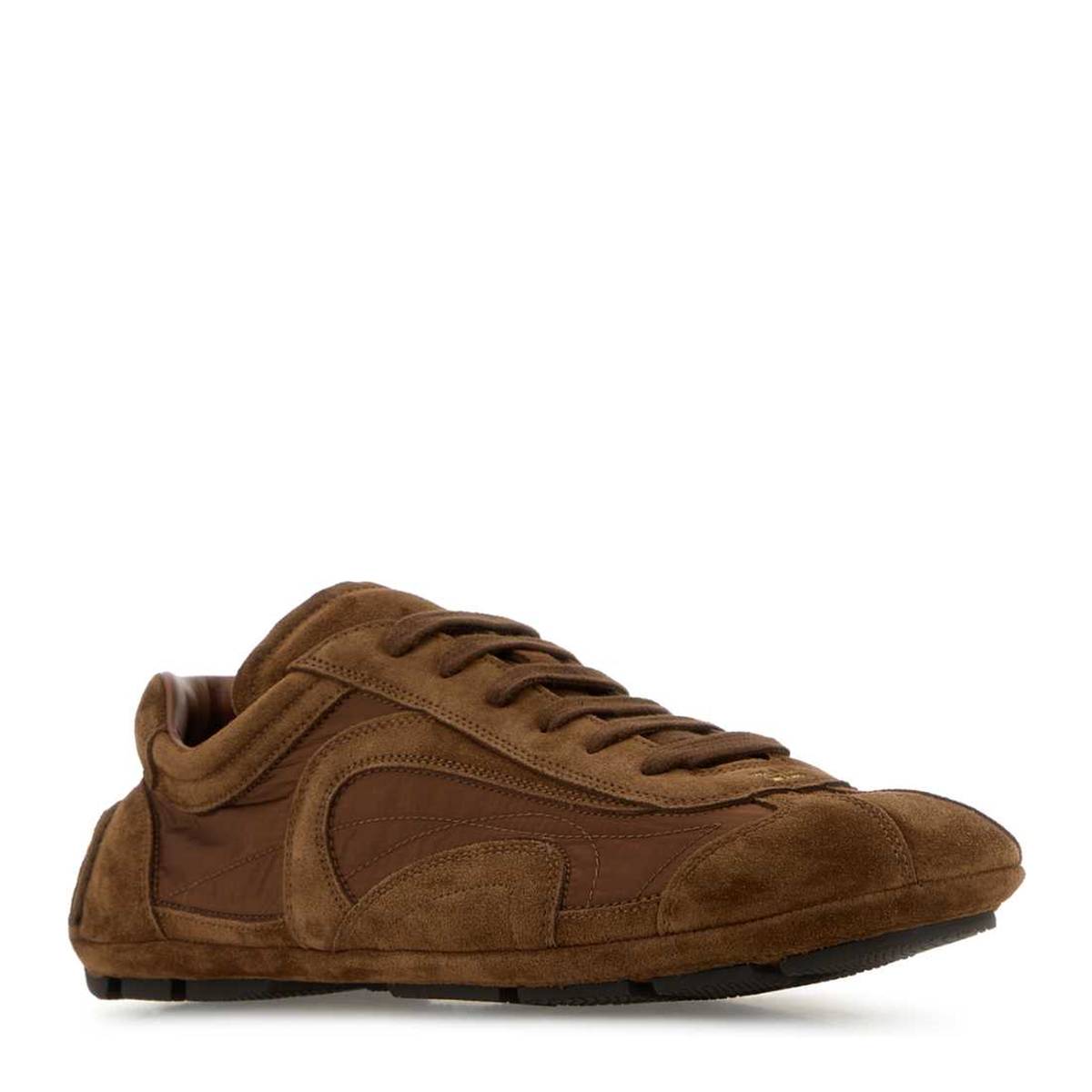 MAYFEYR - Prada - Brown Suede And Re Nylon Montecarlo Sneakers - 4E1165FG001D7RF0BW5