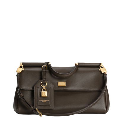 My Sicily Medium Plongé Calfskin Top-Handle Bag - Brown
