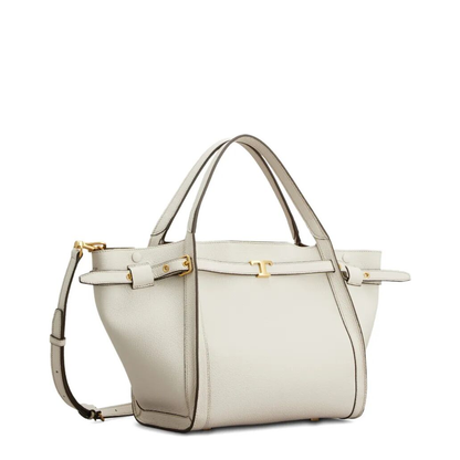 T Timeless Medium Calf Leather Tote - White