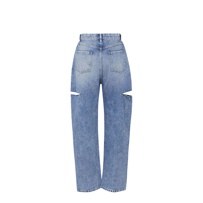 Denim Jeans with Slash Details