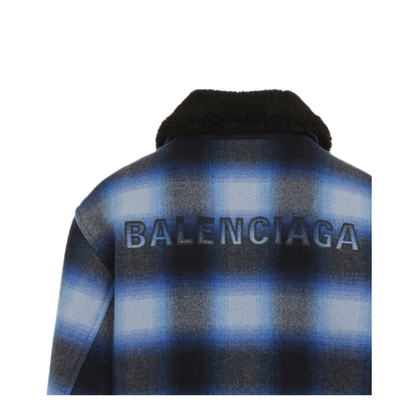 Plaid Wool Flannel Bomber Jacket
