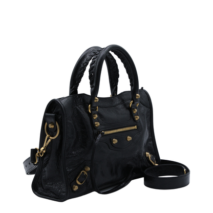 Le City Small Arena Storico Lambskin Shoulder Bag - Black
