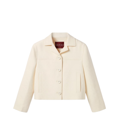 Wool Silk Crêpe Jacquard Jacket