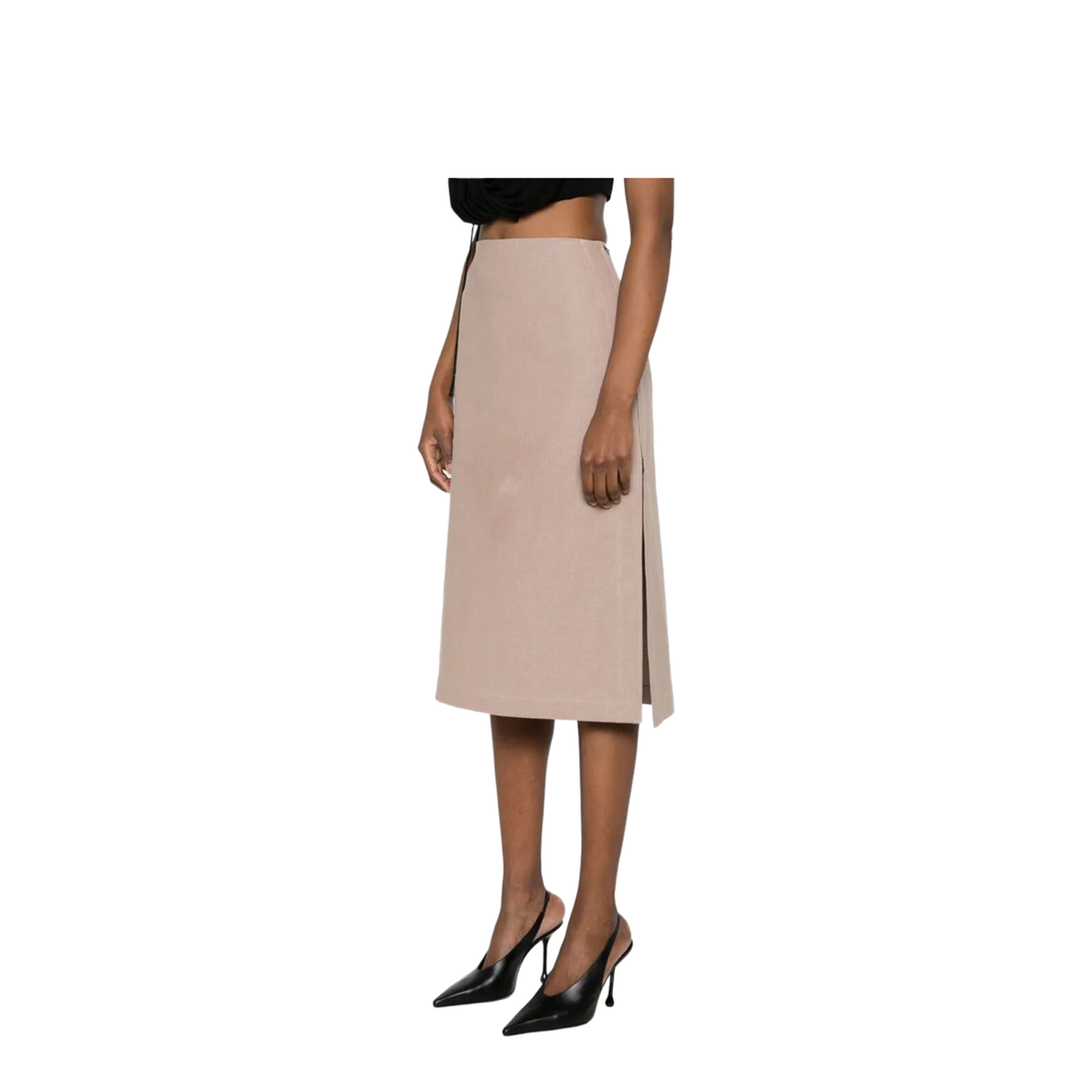MAYFEYR - Fendi - Waxed Linen Straight Midi Skirt - FQ7634AUOK
