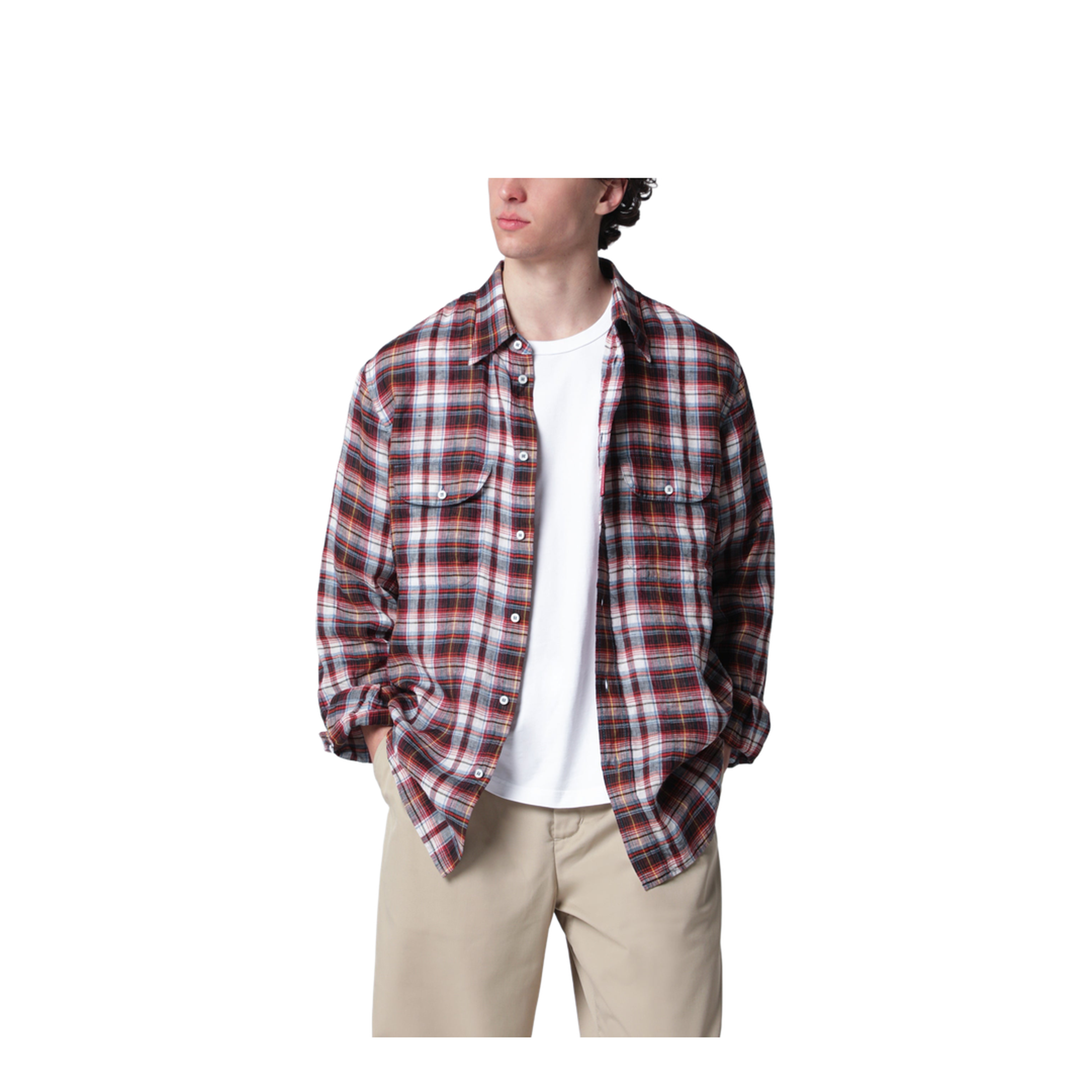 Long-sleeve plaid shirt