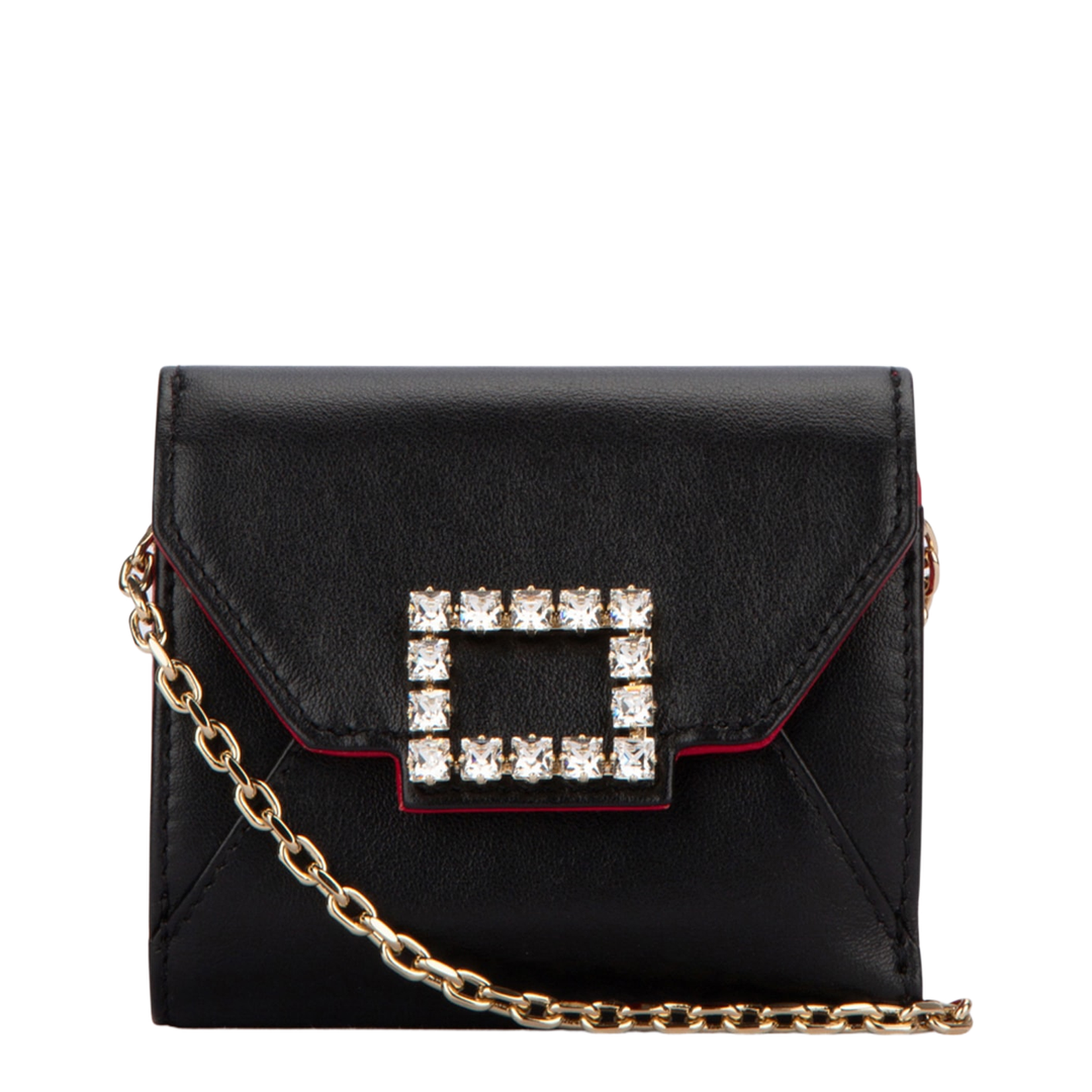Strass Buckle Wallet in Leather