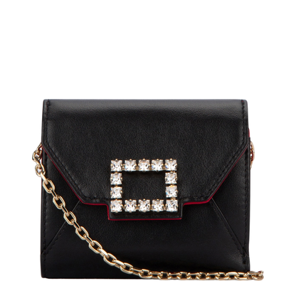Strass Buckle Wallet in Leather