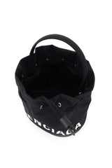 Wheel XS Bucket Bag in Black, Silver Hardware