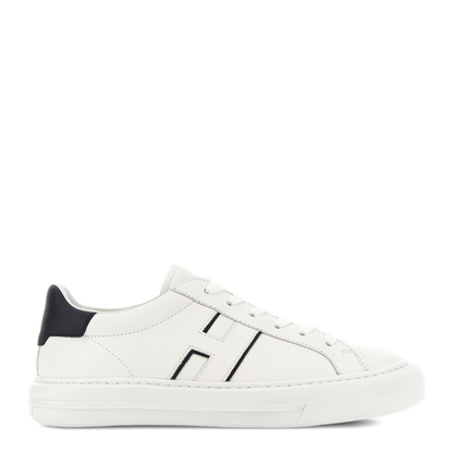 White Logo Design Flat Rubber Sole Lace-Up Closure