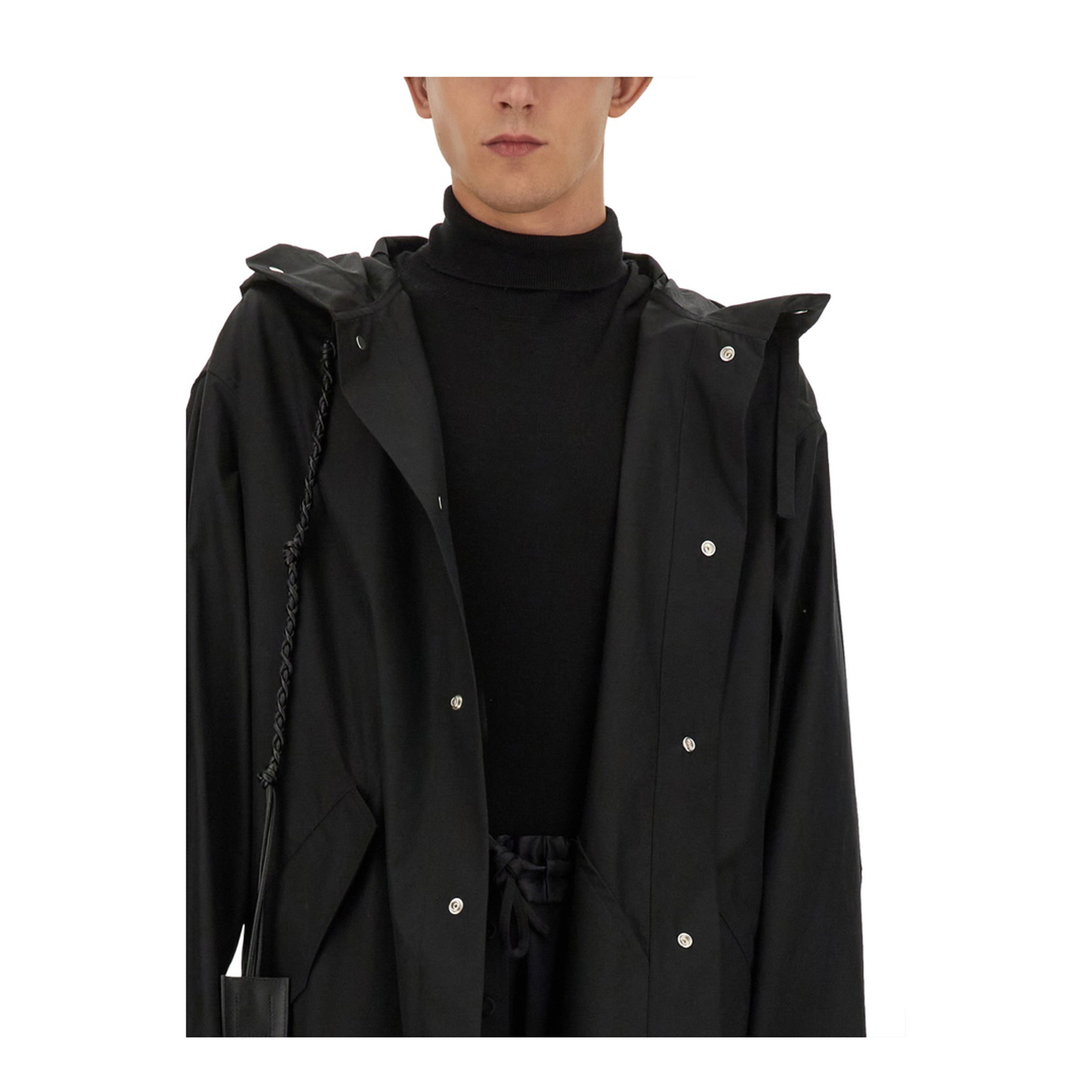 Big Logo Long Jacket - Black