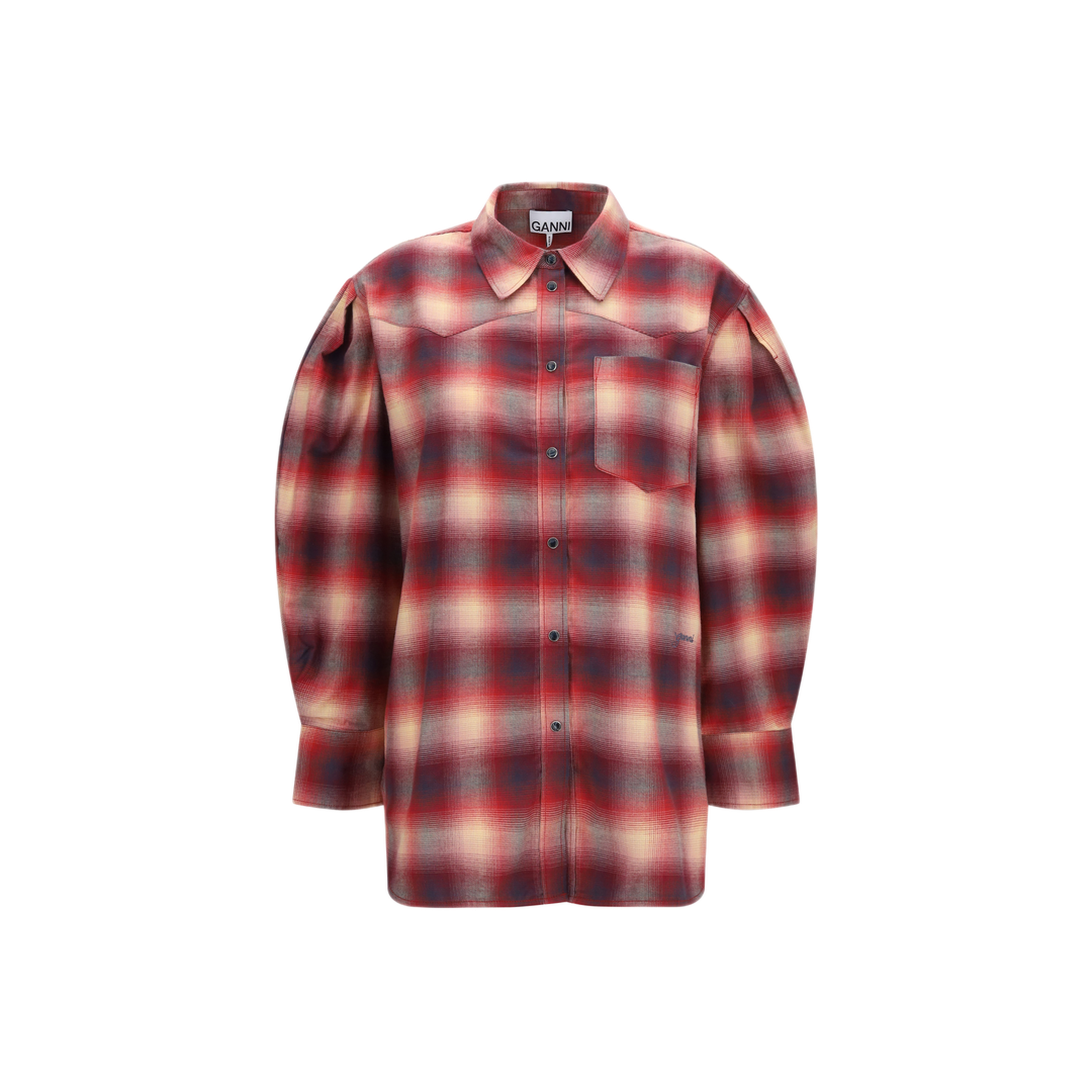 MAYFEYR - Ganni - Cotton Flannel Check Shirt - A1040415266