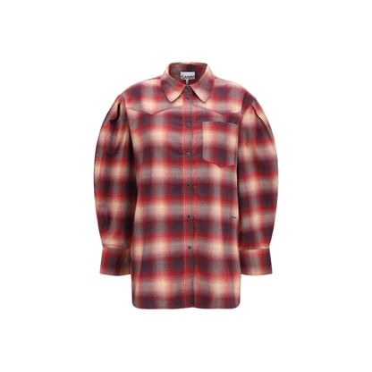 MAYFEYR - Ganni - Cotton Flannel Check Shirt - A1040415266