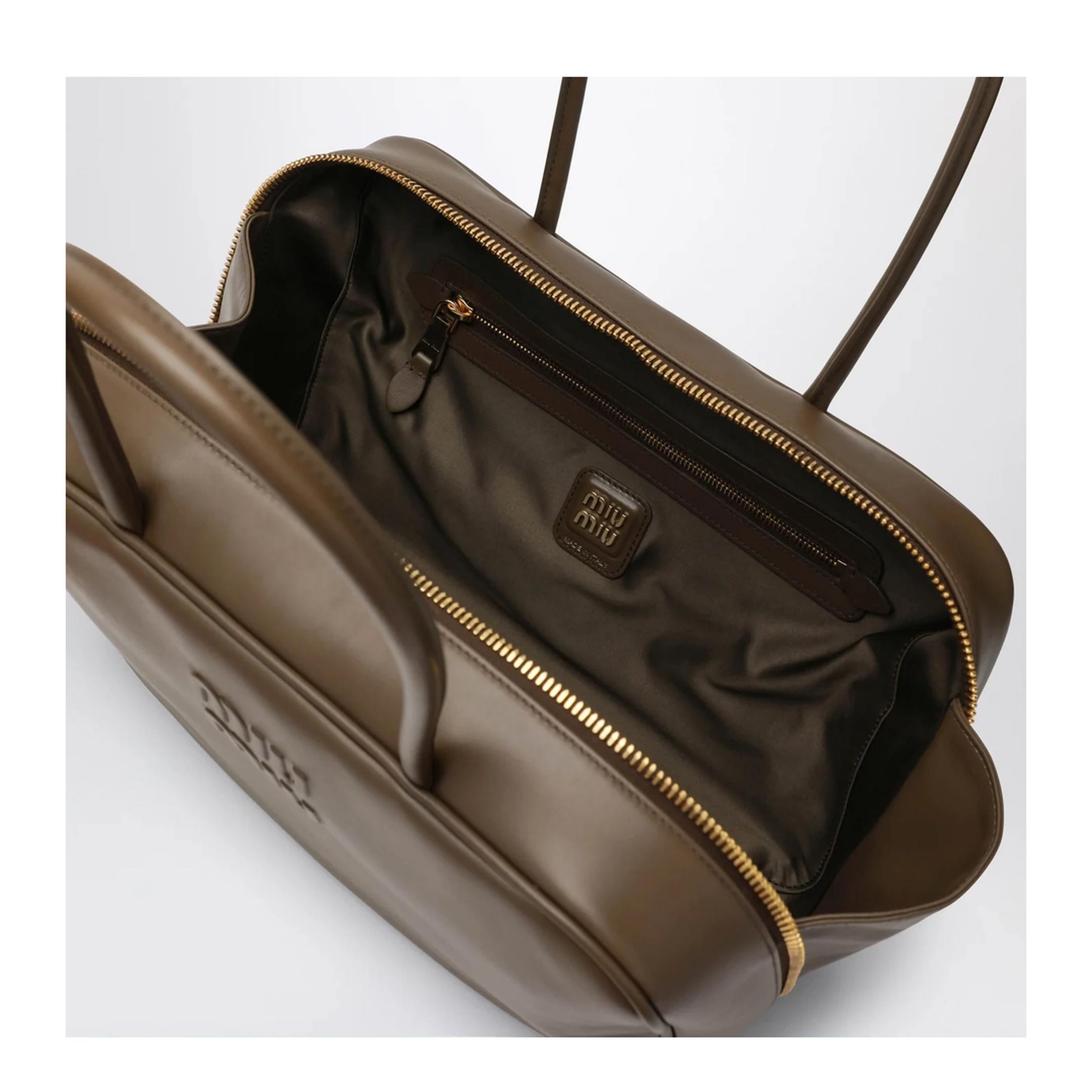 MAYFEYR - Miu Miu - Beau Large Bag In Tundra Colored Leather - 5BB117MON2CRWF0244