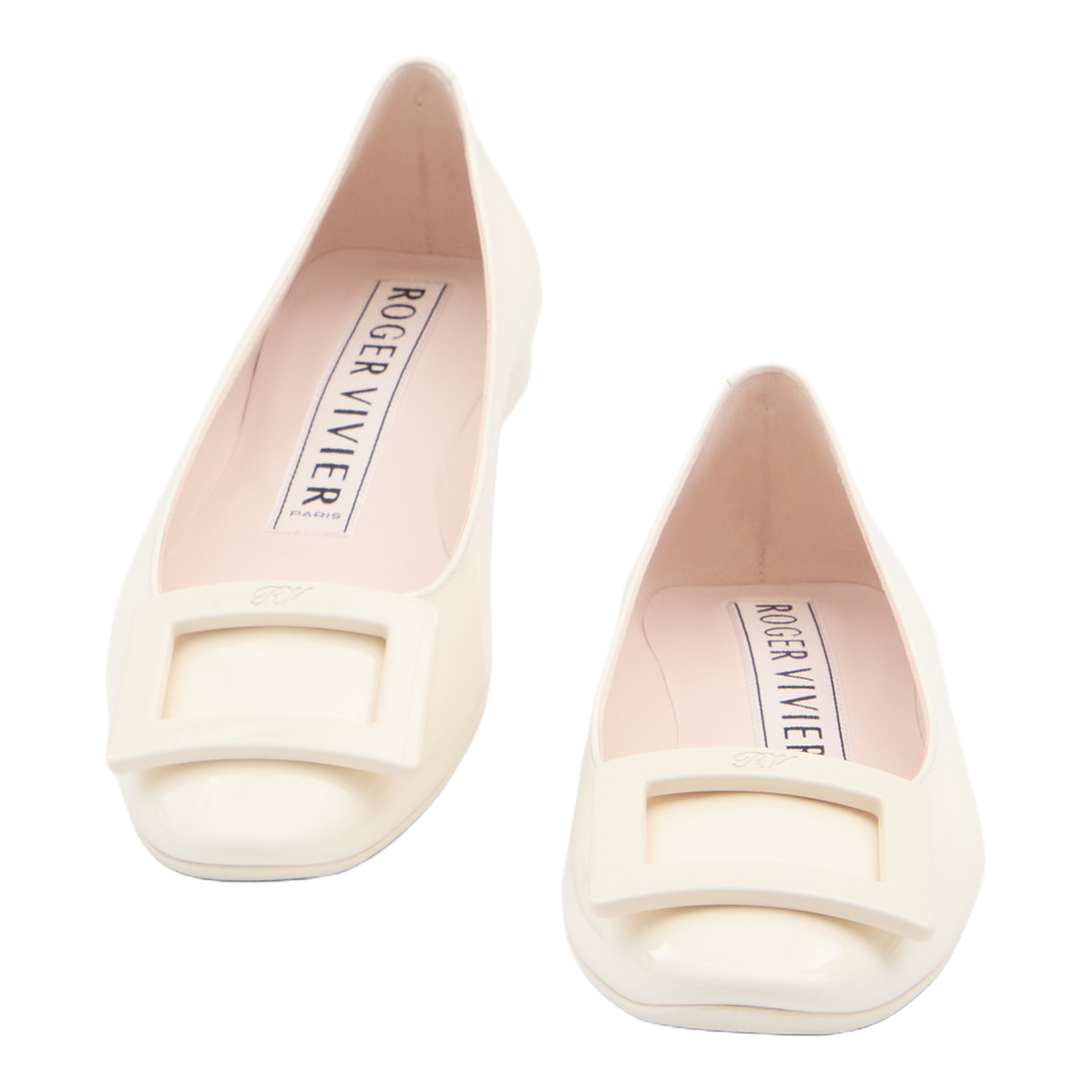 U Look Ballet Flats in Ivory Patent Leather