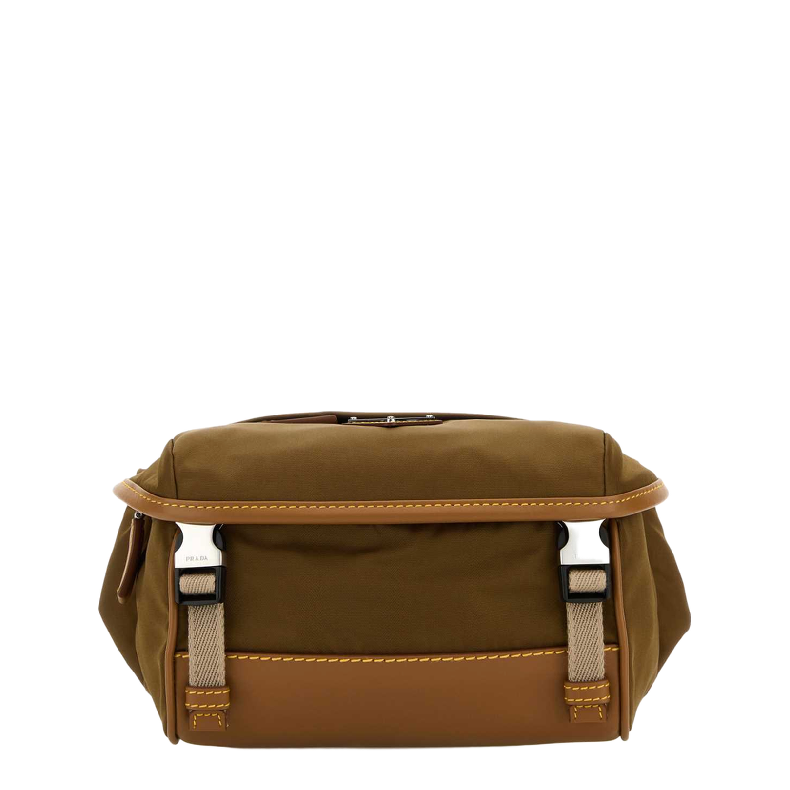 Re-Nylon and Smooth Leather Shoulder Bag